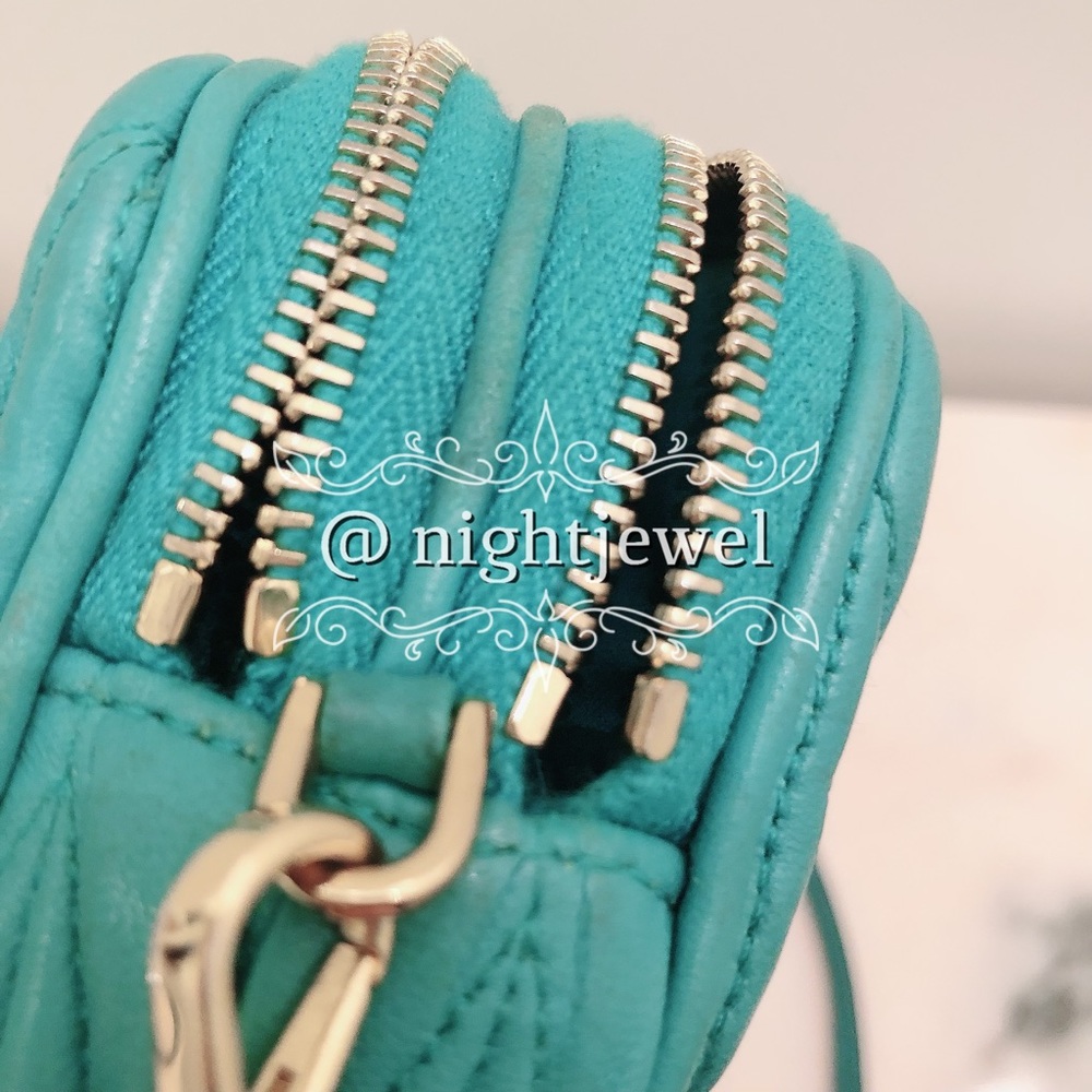 🔥SOLD🔥🎉HOST PICK GORGEOUS TURQUOISE Teal Miu Miu by Prada Matelasse Giada bag - Picture 11 of 11